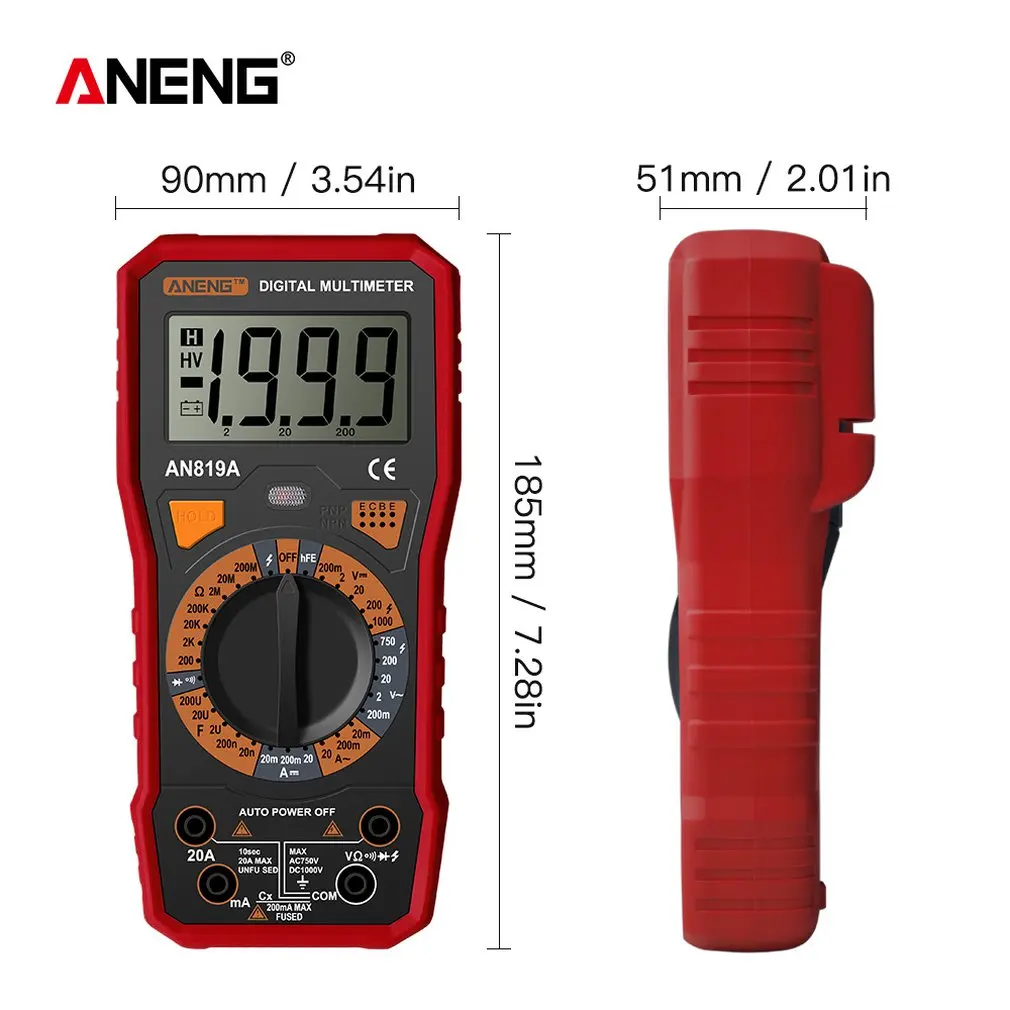 

ANENG AN819A Digital Multimeter Esrmeter True RMS Professional Digital Multimeter Voltmeter Battery Tester Multimetro Richmet