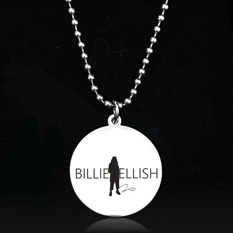 Ожерелье с подвеской Billie Eilish круглая цепочка из нержавеющей стали ожерелье для
