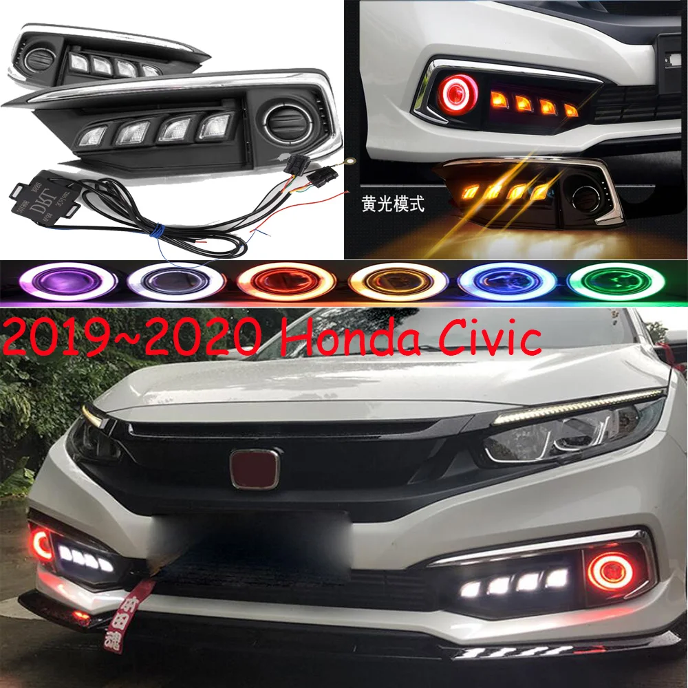 Автомобильный бампер фары Honda Civic дневсветильник 2019 ~ 2020y DRL автомобильные