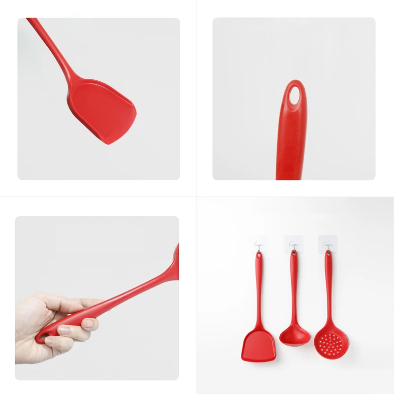 

Heat Resistant Silicone Kitchenware Non-stick Cookware Cooking Tool Spatula Soup Spoon Kitchen Utensils Cooking Tool Sets