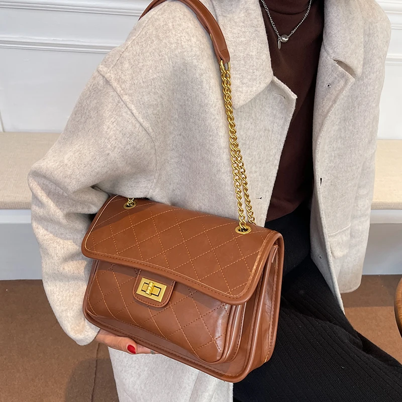 

Повседневные женские Сумки из искусственной кожи, Высококачественная женская сумка-тоут на цепочке, сумки через плечо для женщин, дизайнер...