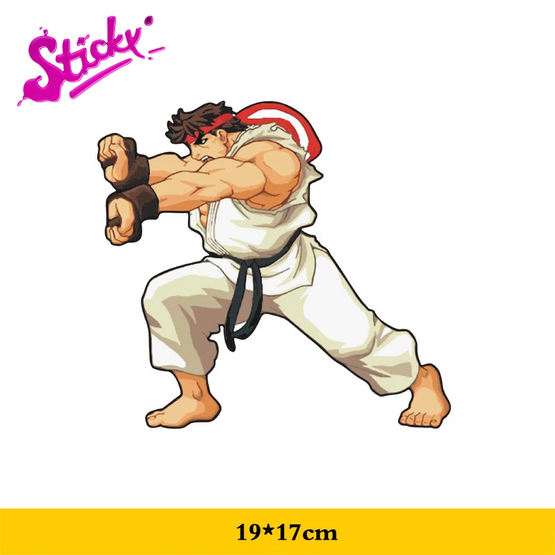 

Клейкая забавная наклейка RYU Hadouken с рисунком крышки и царапин, аниме, наклейка на машину для велосипеда, мотоцикла, аксессуары, искусственный багажник