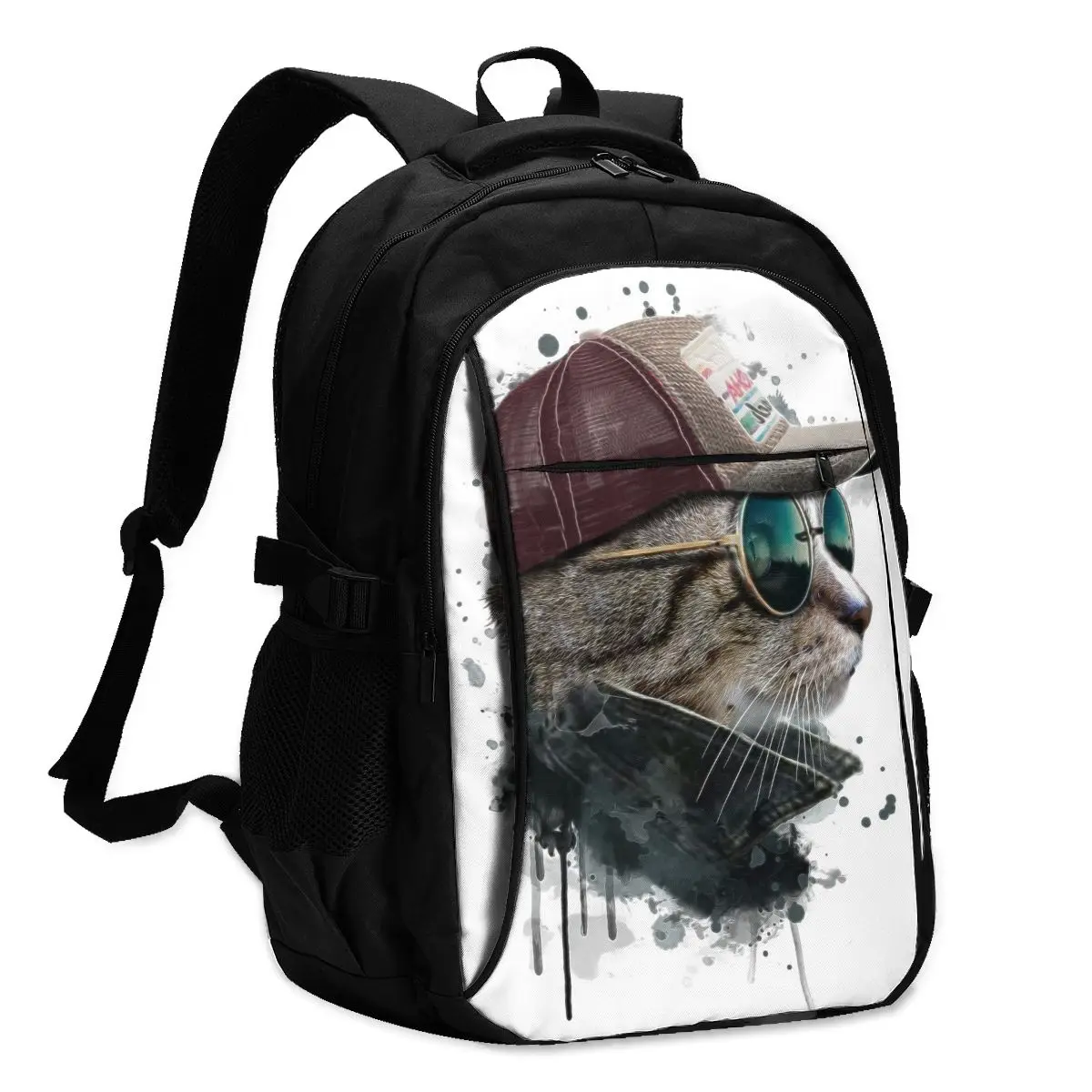 

2021 хит! Модный мужской и женский рюкзак в виде кошки с очками, дорожный портфель для школы и отдыха, деловая сумка для ноутбука, шоппинга