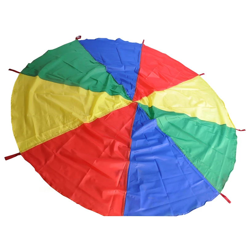 

1 Pc 2m Outdoor Sports 8 Handle Rainbow Parachute Play Games Children Cooperation Development Umbrella Jump-sack Baby Fun Toys