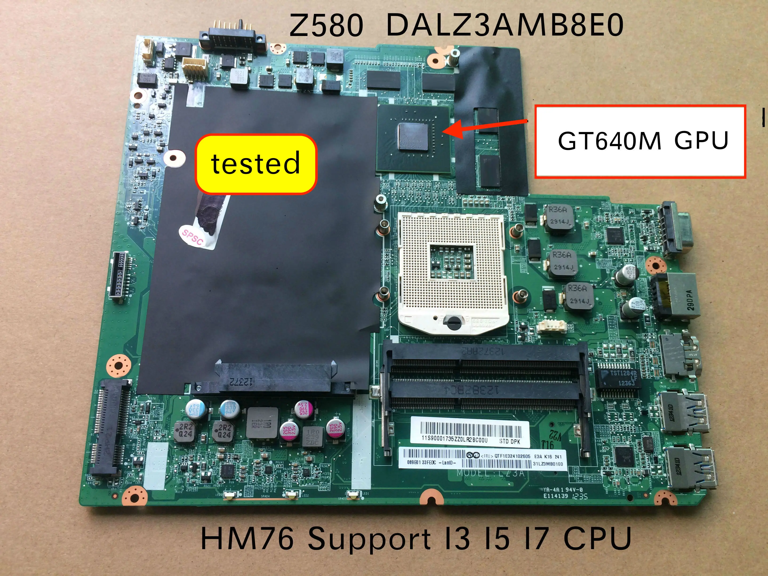 90000273 DALZ3AMB8E0 материнская плата для lenovo Ideapad z580 материнская плата для ноутбука с видеокартой Nvidia GT640M