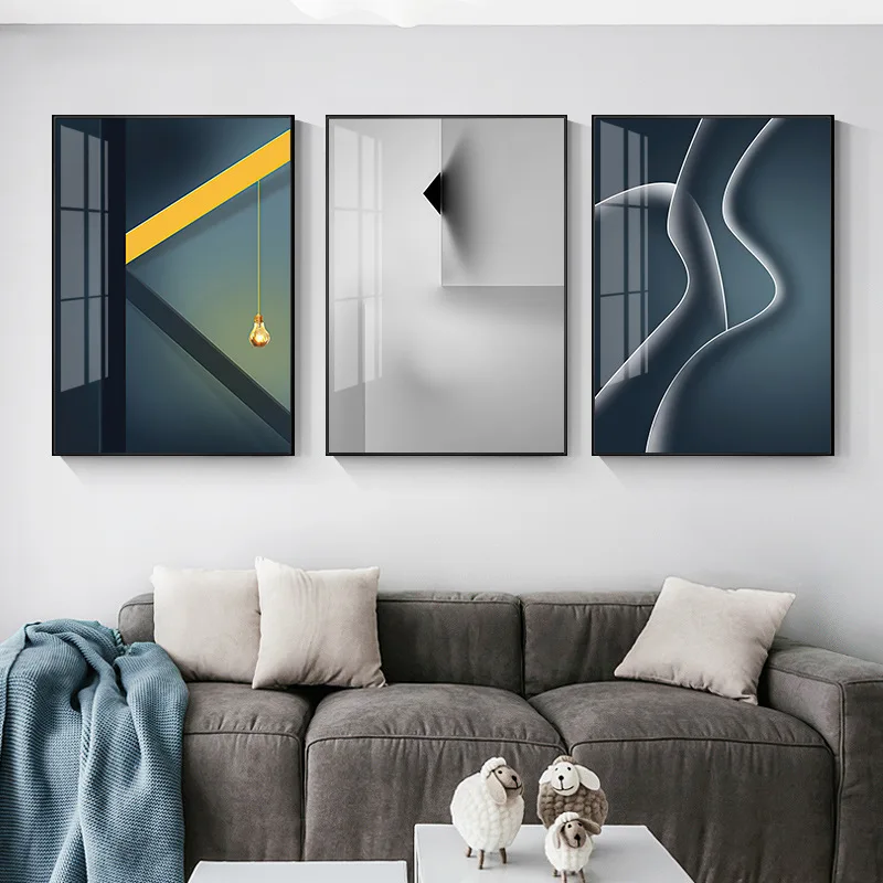 

Northern Europe Modern Abstract Geometry Color Block Canvas Decorative Painting Poster Picture Album Photo Home Decor Wall Art