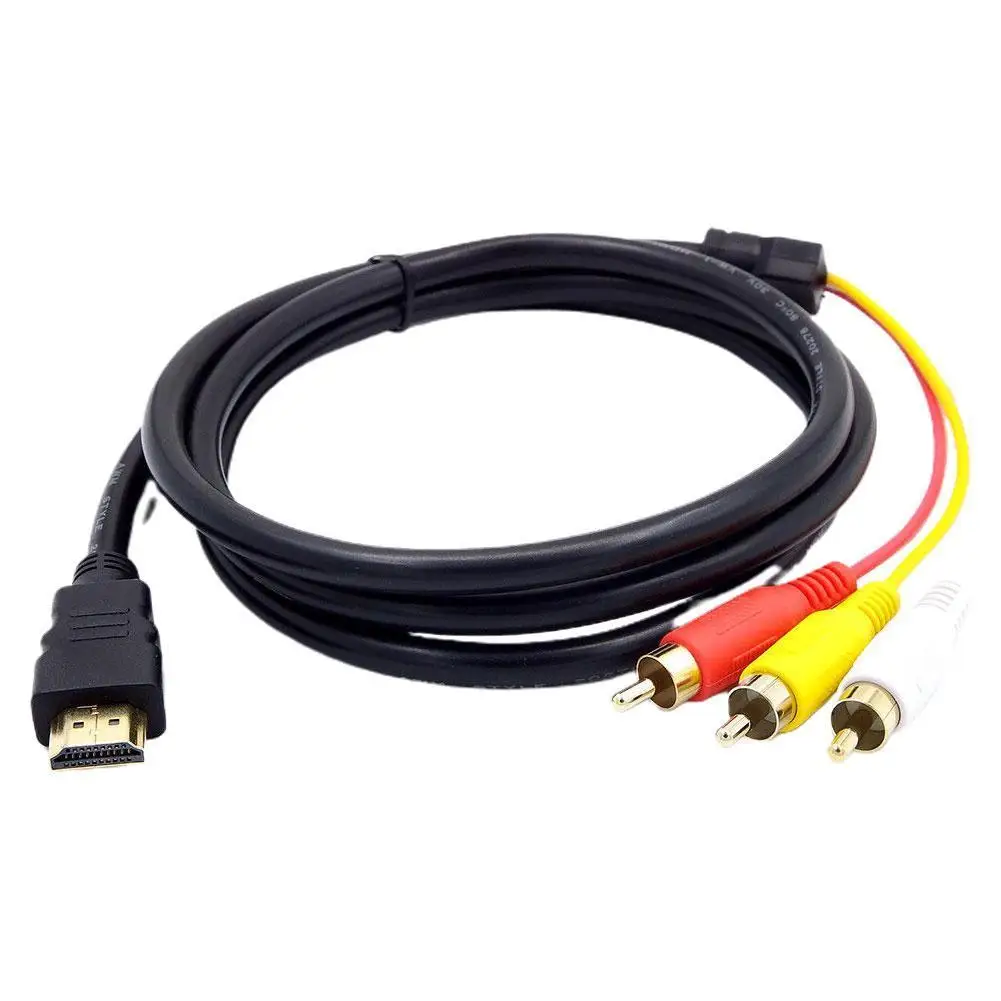 1 8 м черный HDMI совместимый штекер к 3 RCA Аудио Видео Компонент AV видео кабель