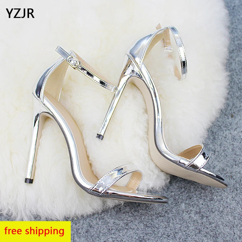 YZJR/бесплатная доставка большая обувь женская сандалии с пряжкой на высоком