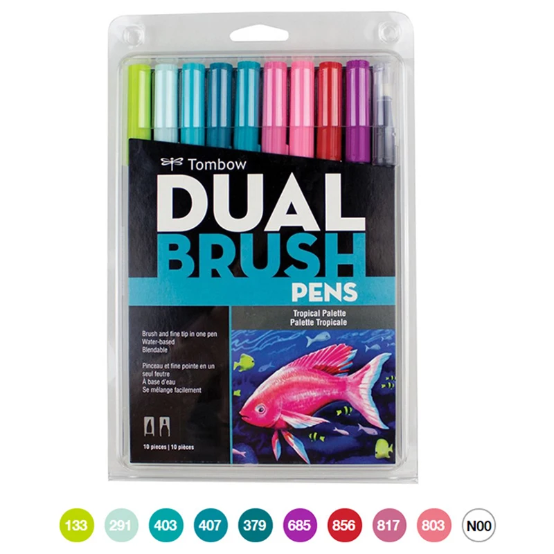 Набор ручек для каллиграфии TOMBOW 10 шт./компл. двойные маркеры цветная ручка мягкая