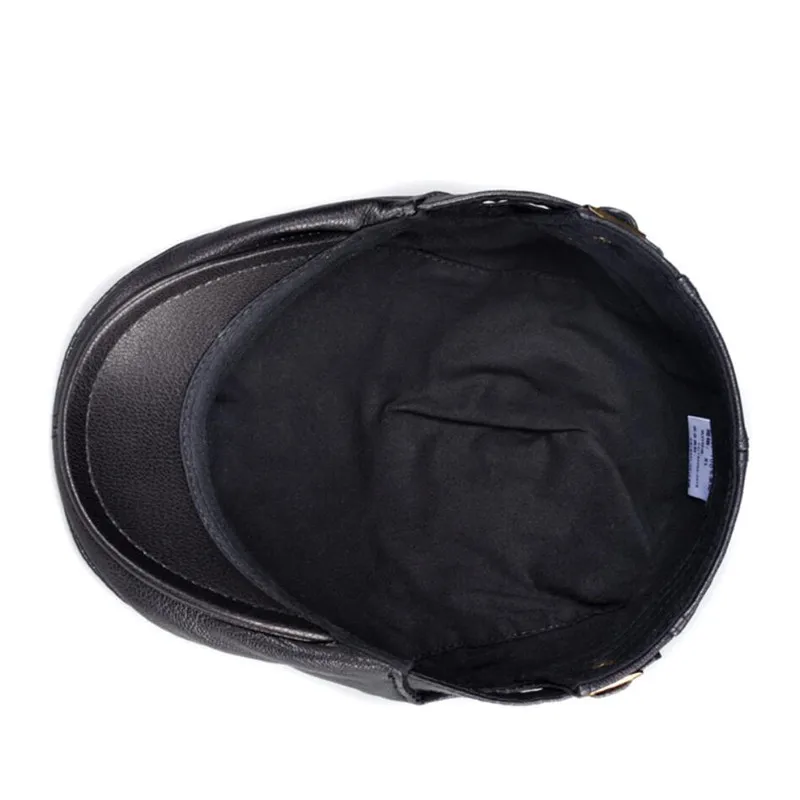 Мужской берет из натуральной кожи Pudi шапка зимние теплые бейсболки для мальчиков