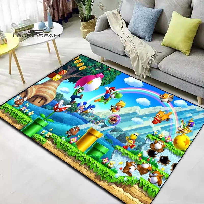 Mario Game Rugs and carpets for home living room Bedroom entrance Large area soft carpet 3D Cartoon Super decoration mat | Дом и сад