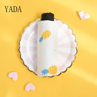 yada 2020 ins light mini fruit pineapple umbrellas rainy five pocket folding cartoon umbrella for women men uv umbrella yd200038