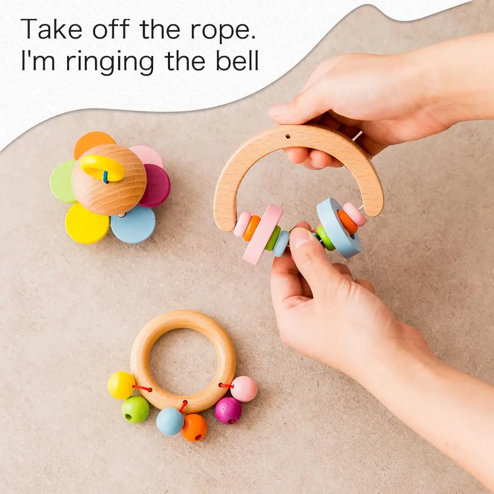 1 шт. детская деревянная погремушка для прорезывания зубов | Игрушки и хобби
