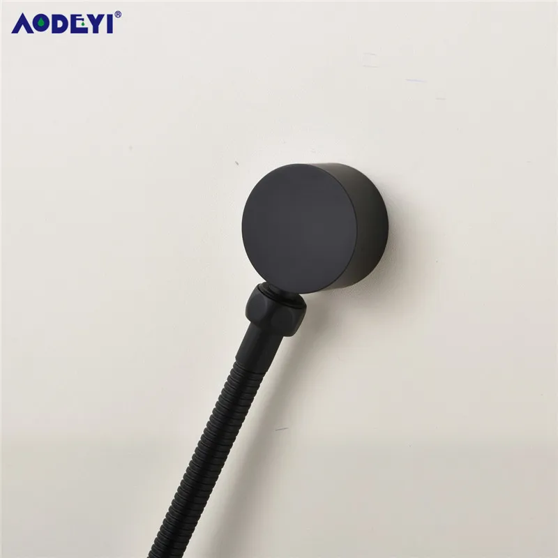 shower head connector bathroom accessories brass body bracket black wall mounted shower hose connector support arm brushed gold free global shipping