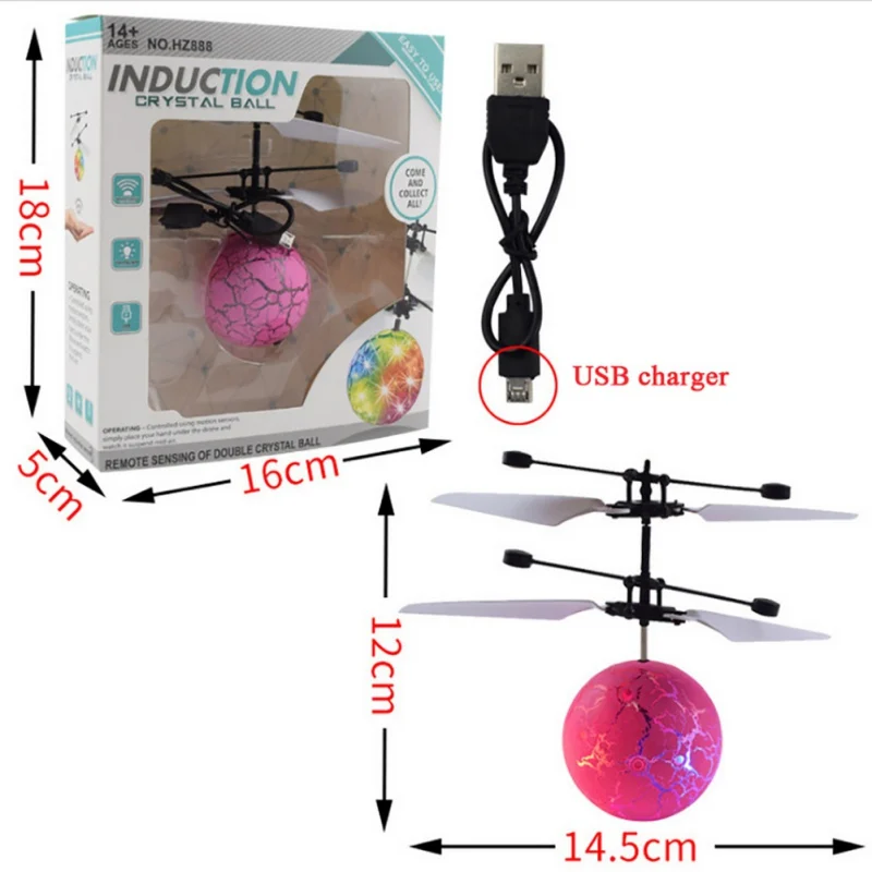 

Outdoor Infrared Induction Remote Control Luminous Flying Toy Built-in LED Light For Gifts