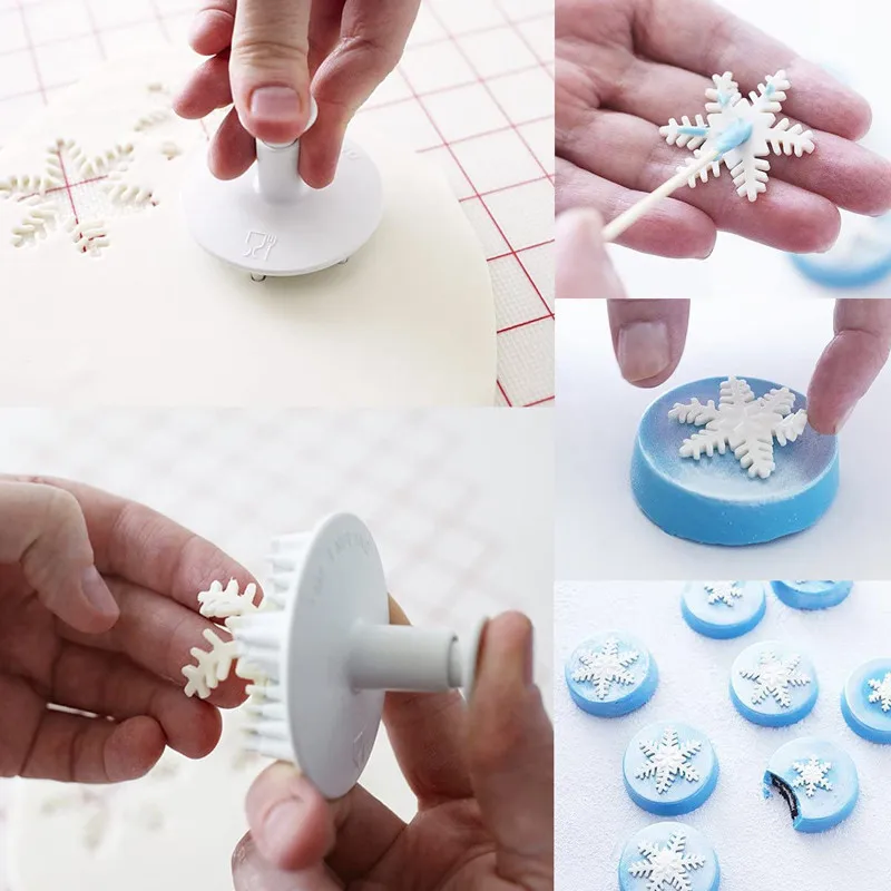 6pcs Sugarcraft Cake Decoration Tool Christmas Snowflake Fondant Cutters Tools Cookie Biscuit Mold Baking Accessories | Дом и сад