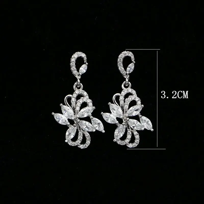 Модные свадебные серьги из стерлингового серебра 925 пробы ювелирные изделия