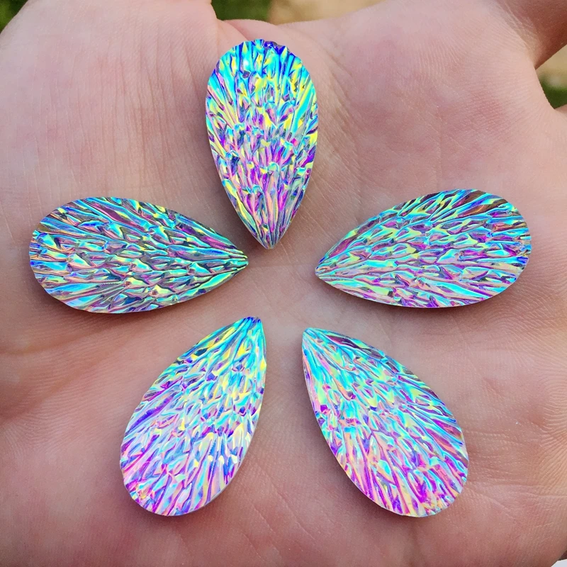 15*29 мм белый каплевидный смолы AB Стразы не Вышивание на с плоским дном DIY палка