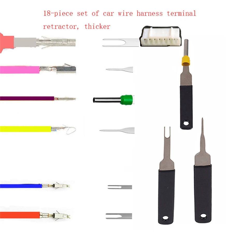 18 шт. инструмент для удаления клемм автомобильных проводов соединитель проводки