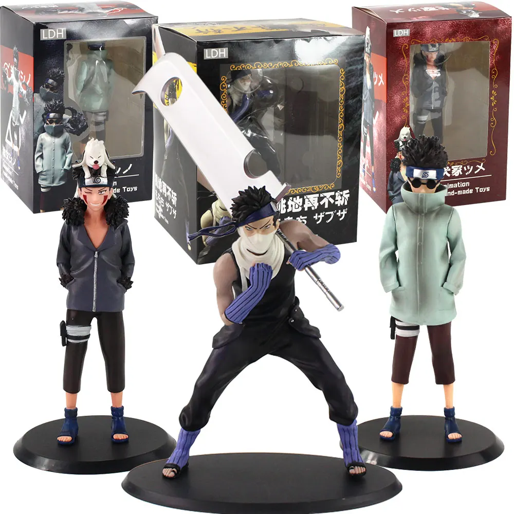 21 22 см Inuzuka Киба Aburame Shino Momochi Забуза анимации игрушки ручной работы из ПВХ