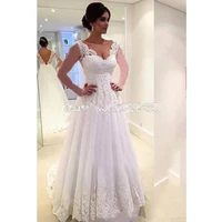 vestido de noiva renda wedding dresses 2019 backless appliques lace bride dress plus size simple wedding gowns robe de mariee