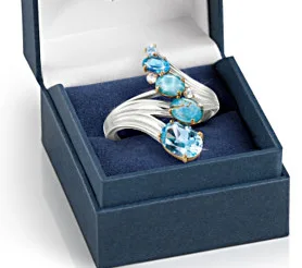 

New Beautiful and Romantic Wave-Shaped Magnificent Gemstone Ring Six Different Blue Gemstone Rings Luxury Women's Jewelry