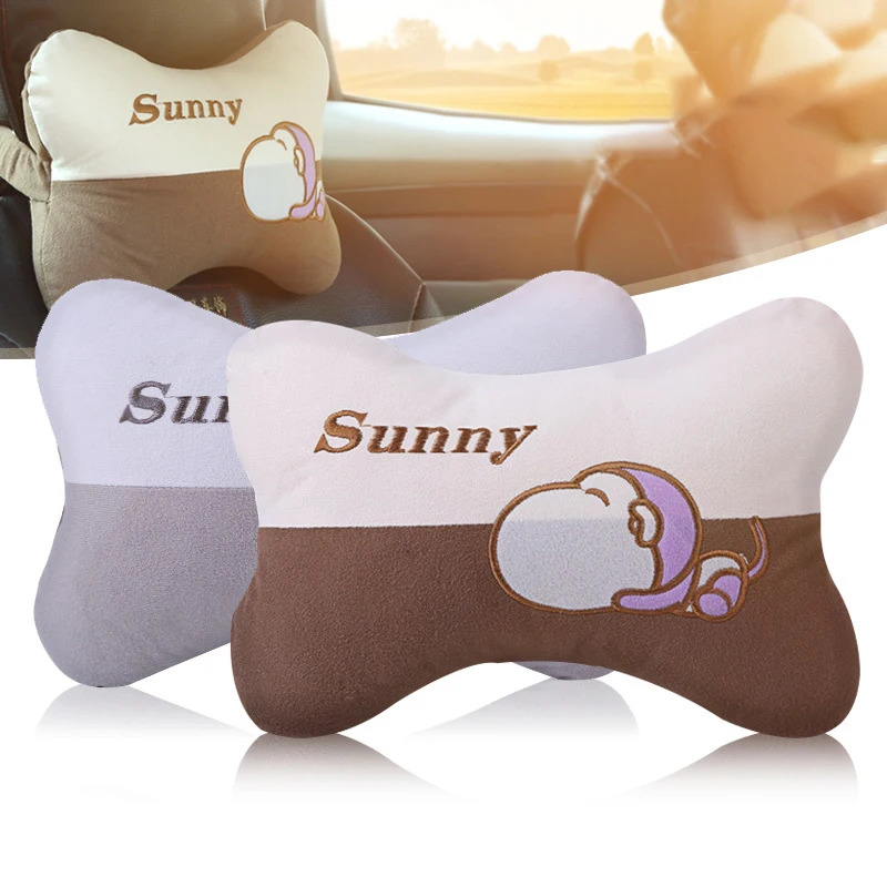 

Car Neck Pillows Cartoons Monkey Pillow Headrest Pillow Support Cotton Breathable Auto Neck Rest Headrest Pillow For Seat Pillow