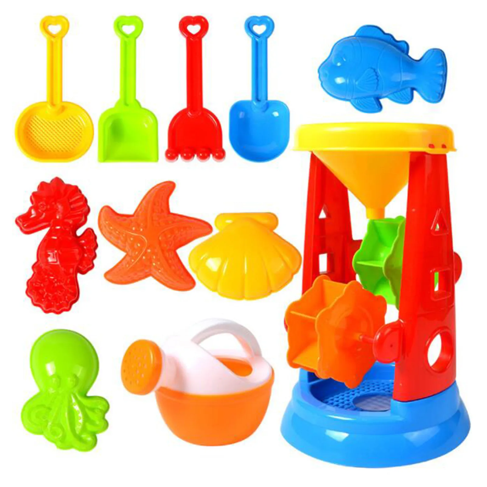 

11 Piece Beach Toy Sand Set Sand Play Sandpit Toy Summer Outdoor Toy Summer Seaside Dig Sand Shovel Soil Water Toys Set
