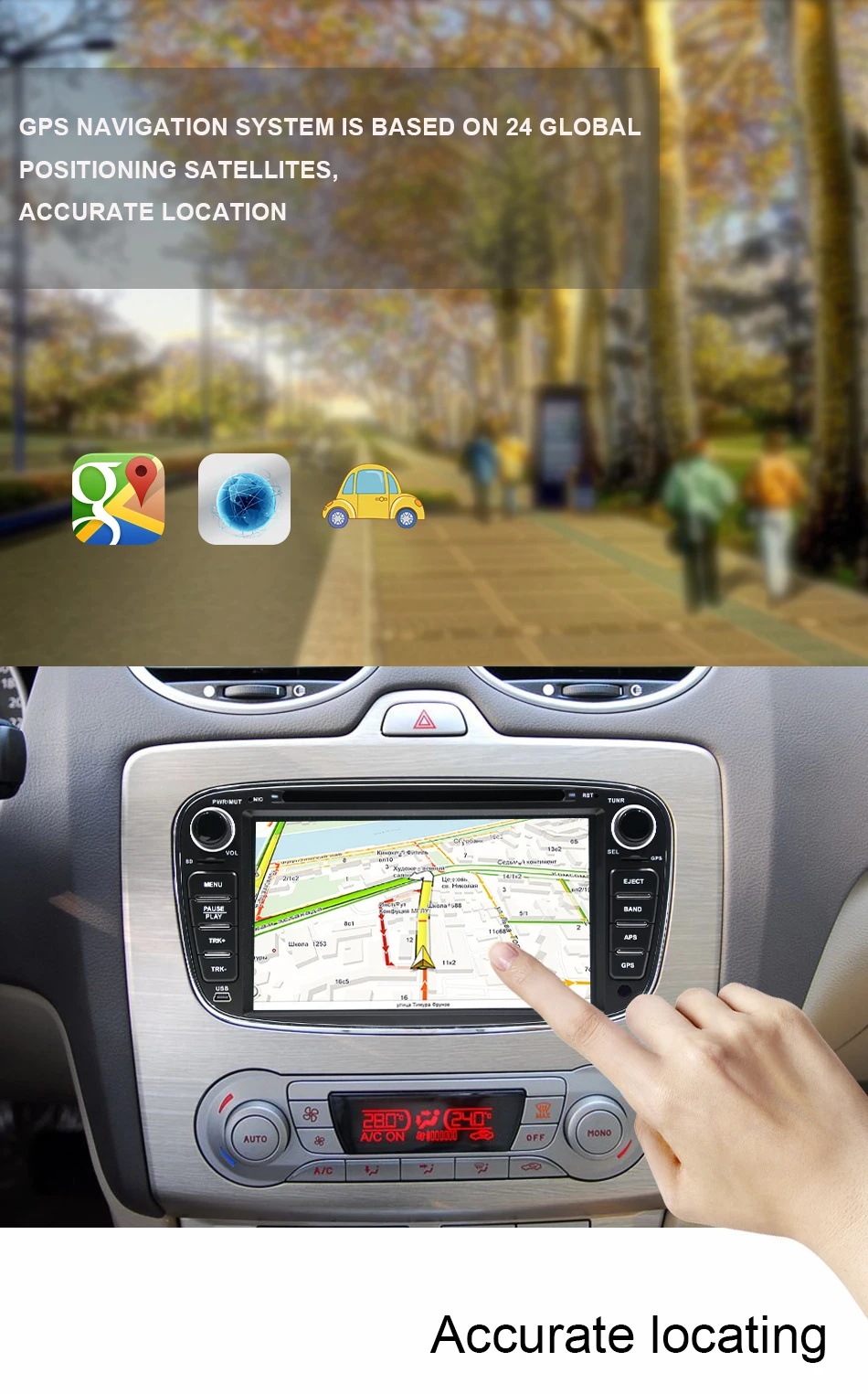 Eunavi 2 Din " Android 9,0 автомобильный dvd-плеер радио онлайн карты gps навигация wifi для Ford focus II Galaxy Transit Tourneo Mondeo