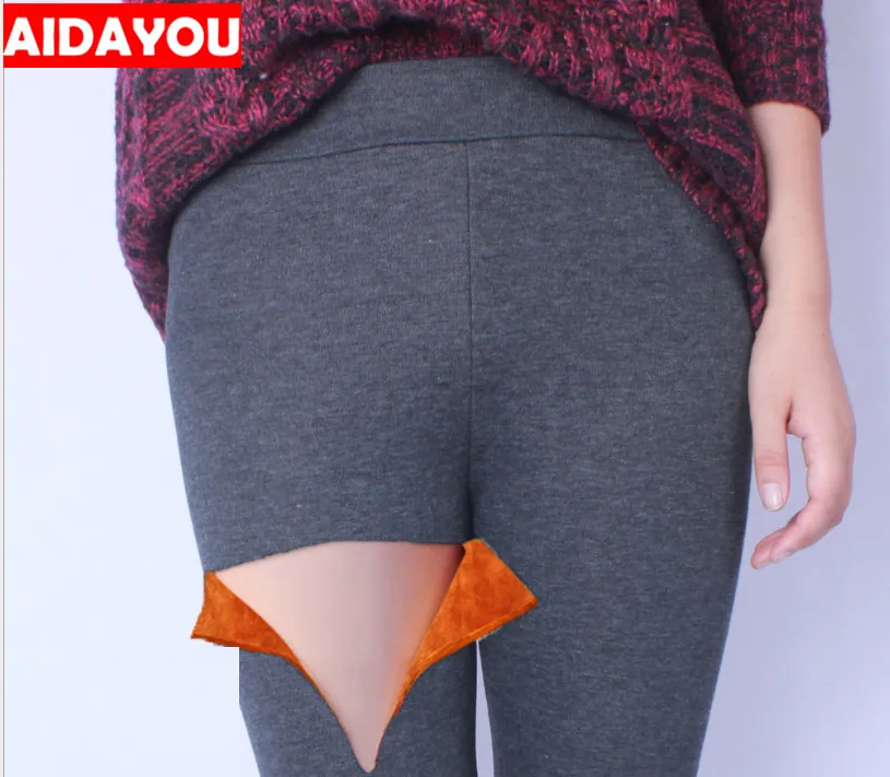 Женские зимние леггинсы из флиса размера плюс теплые бархатные Бесшовные штаны с