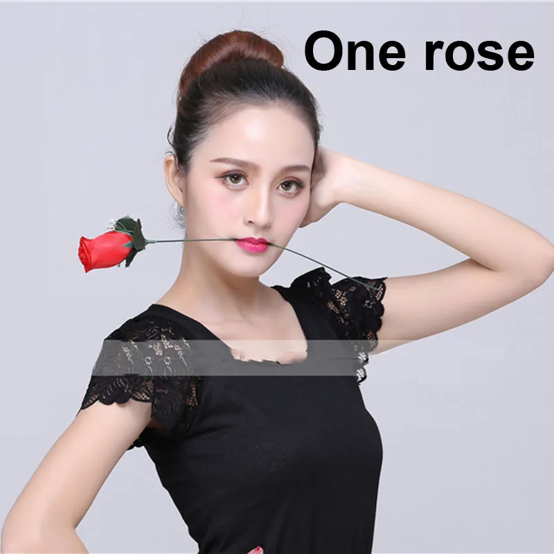 One rose Модная Великолепная Женская юбка для танца живота размера плюс, платье для испанского фламенко, одежда для команды, кружевная атласная одноцветная гладкая юбка - Цвет: One rose