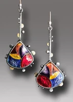 luxury multi colors enamel water drop earrings bohemian colorful statement dangle earrings for women jewelry