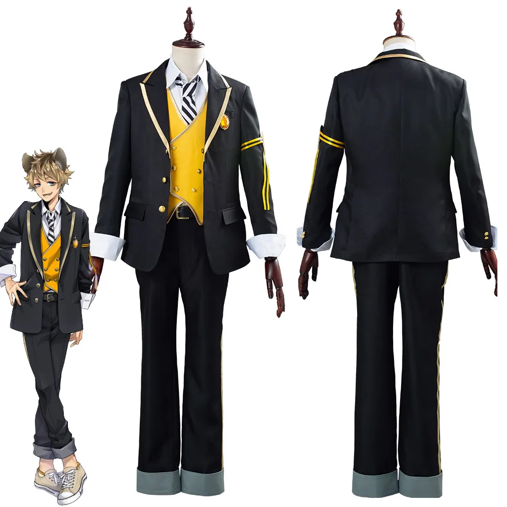 

Twisted Wonderland Vil Cosplay Ruggie Bucchi Costume Adult Men Uniform Coat Jacket Pants Outfit Halloween Carnival Costume