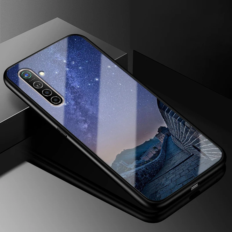 10 Для OPPO Realme X2 чехол 6,4 ''модный стеклянный Жесткий Чехол для задней панели телефона чехол s для OPPO Realme XT силиконовый бампер - Цвет: 10