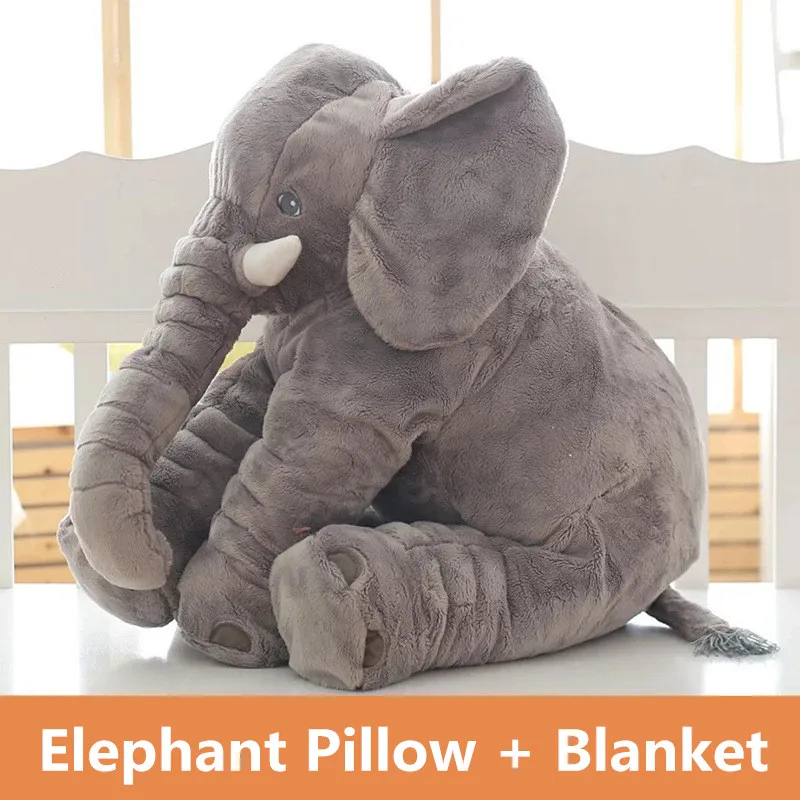 

Cartoon Elephant Pillow Adult/Kids Sleeping Back Cushion Stuffed Pillow + Blanket Elephant Doll Baby Doll Birthday Gift for Kids