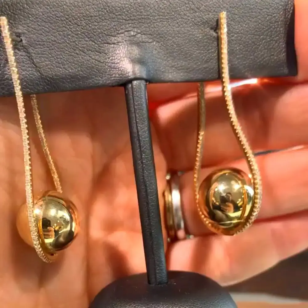 Серьги-кольца GODKI с шариком женские кольца для дискотеки свадебные ювелирные