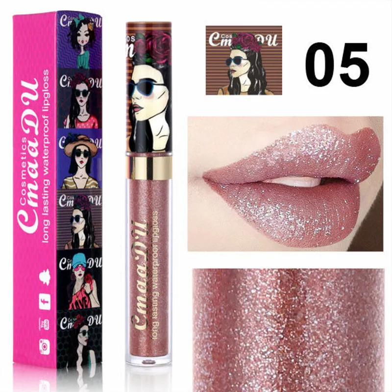 Металлический блеск блестящая жидкая помада водостойкий макияж для губ