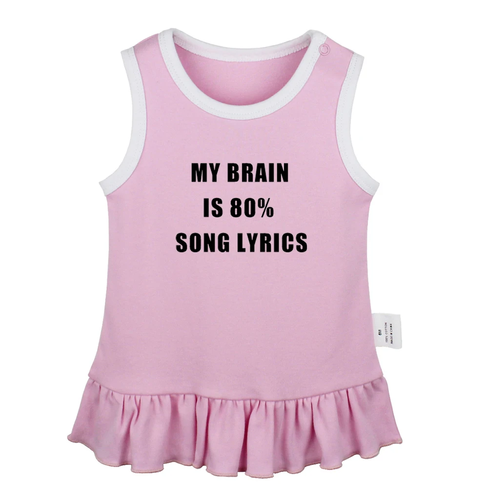 My Brain Is 80% Song один означает Run Сан Ramon для новорожденных Одежда маленьких девочек