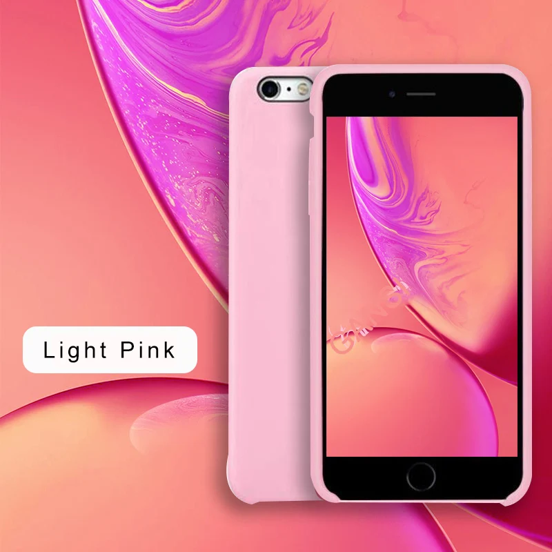 Light pink Официальный силиконовый чехол для iPhone 11 Pro MAX XR X Xs MAX чехол s для apple iPhone 7 8 Plus 6 6s 5 5S SE чехол с логотипом - Цвет: Light pink