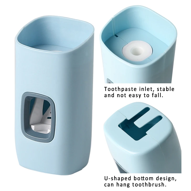 

Wall Mount Toothpaste Dispenser Toothpaste Squeezer Toothbrush Holder Bathroom Accessories