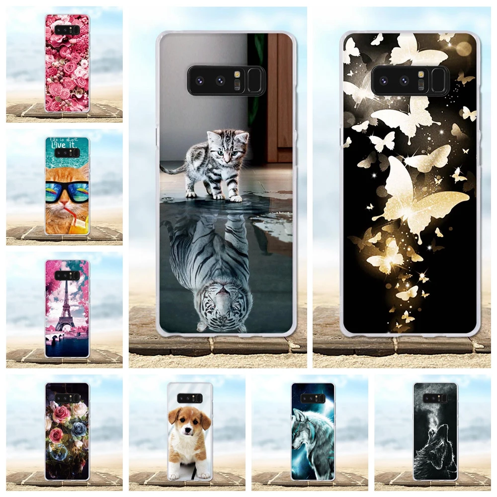 Чехол для Samsung Galaxy Note 8 мягкий силиконовый чехол из ТПУ задняя крышка милые 3D сумки