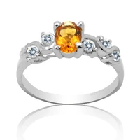 silver crystal ring for office woman 4mm6mm 0 4ct natural citrine ring solid 925 silver citrine jewelry fashion gemstone ring