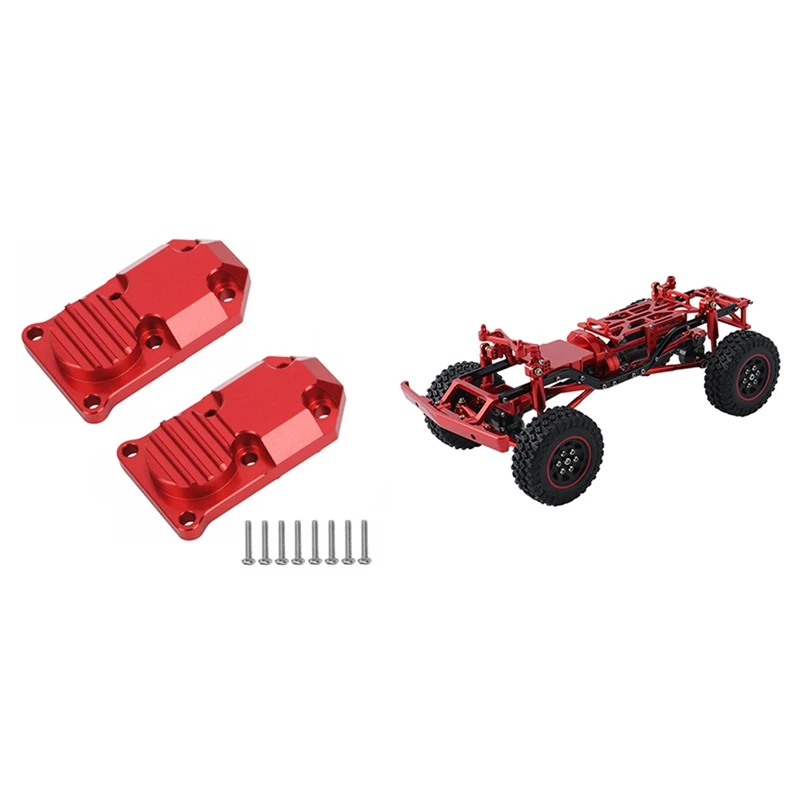 

2Pcs Metal Diff Cover Differential Housing Front Rear Upgrades Parts with Metal Assembled Frame Body Chassis