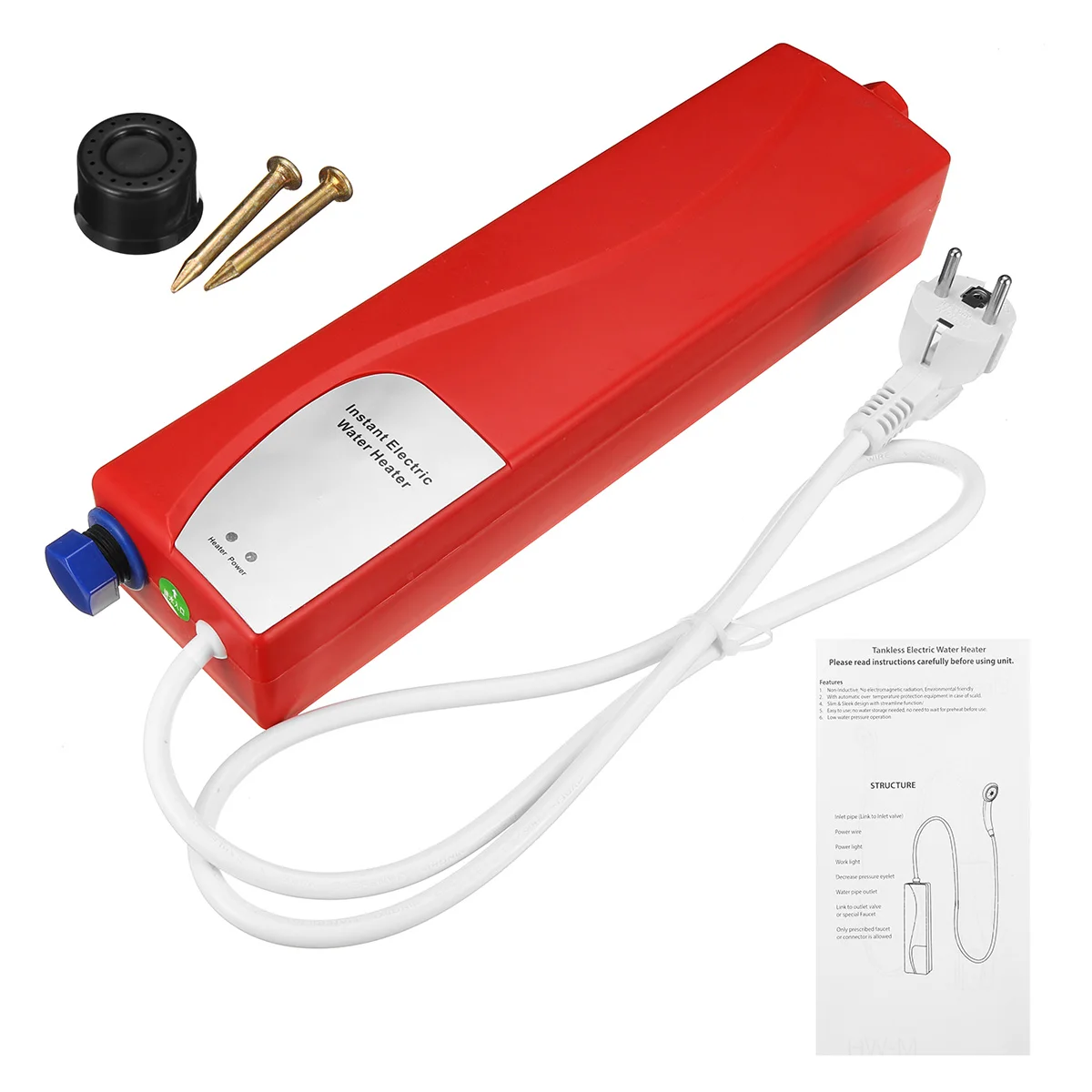 

220V 3000W Electric Shower kitchen Tankless Water Heater Instant Electric Instantaneous Heating Instant Hot Water Heater