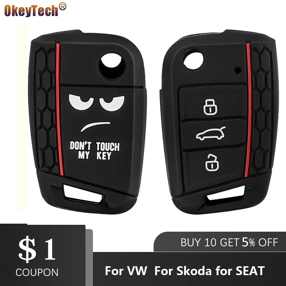 OkeyTech надпись Don't Touch My Key для Volkswagen polo passat b5 golf 4 5 6 MK6 Eos Bora Beetle TSI силиконовый чехол
