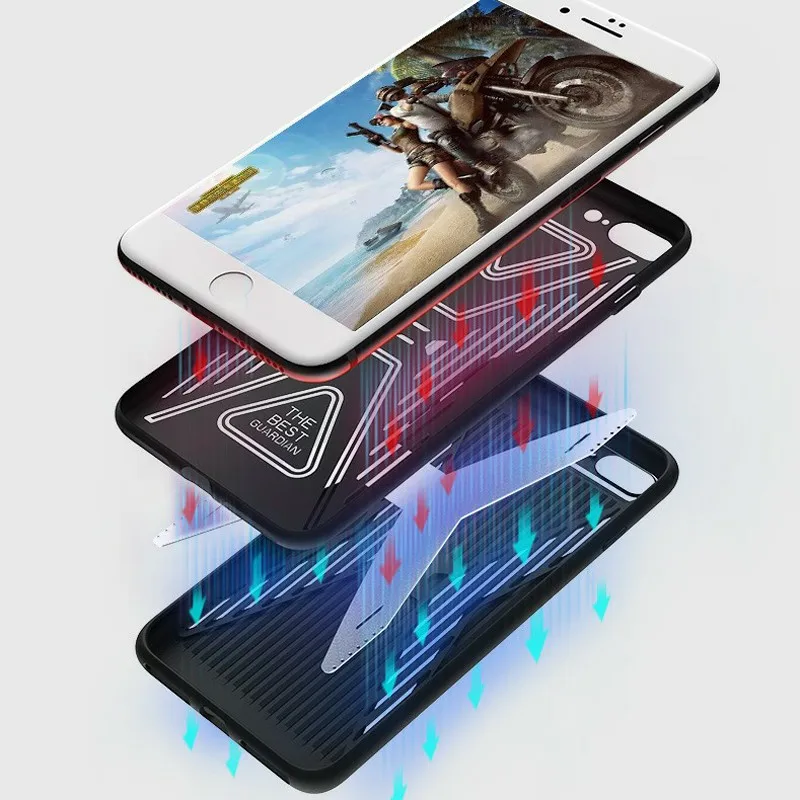 Мягкий охлаждающий для Iphone 8 Plus чехол телефона s металлический холодный стальной