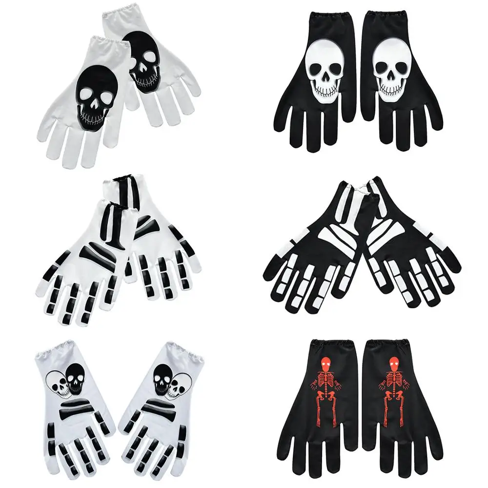 Вечерние худи для мальчиков с черепами на Хэллоуин Детские перчатки детская