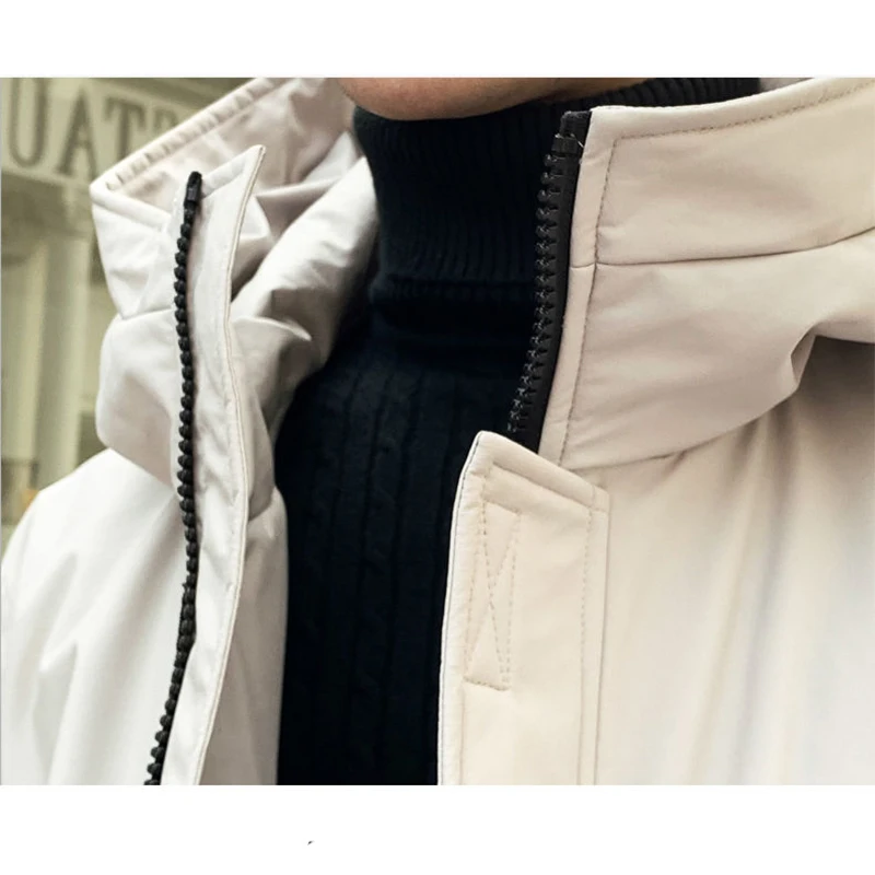 

2020 New Winter Men Coat Hood solid ColorCasual Parka Outwear Thicken Warm hooded Slim Fit Student Outwear Coat Black Yellow