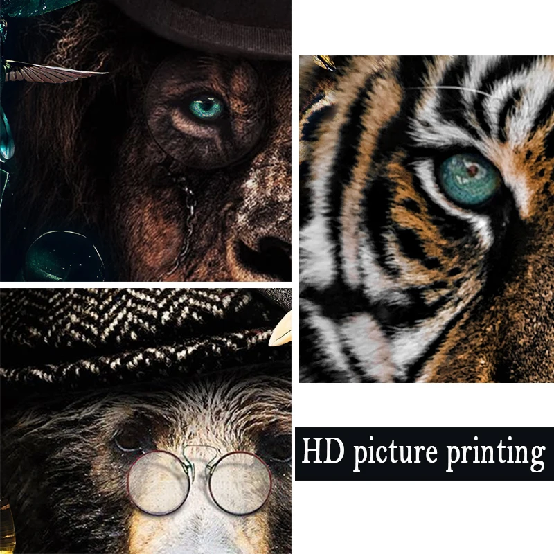 Холст для живописи HD Тигр Слон плакат со львом Абстрактная живопись животных