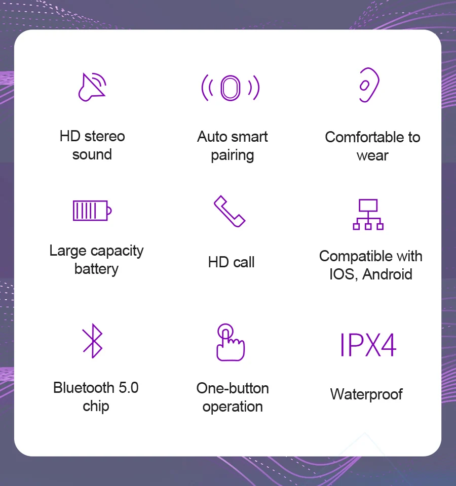 TWS Bluetooth Беспроводной наушники Шум шумоподавления громкой связи Bluetooth гарнитура для Беспроводной гарнитура стерео Hi-Fi наушники с зарядный Чехол для мобильного телефона